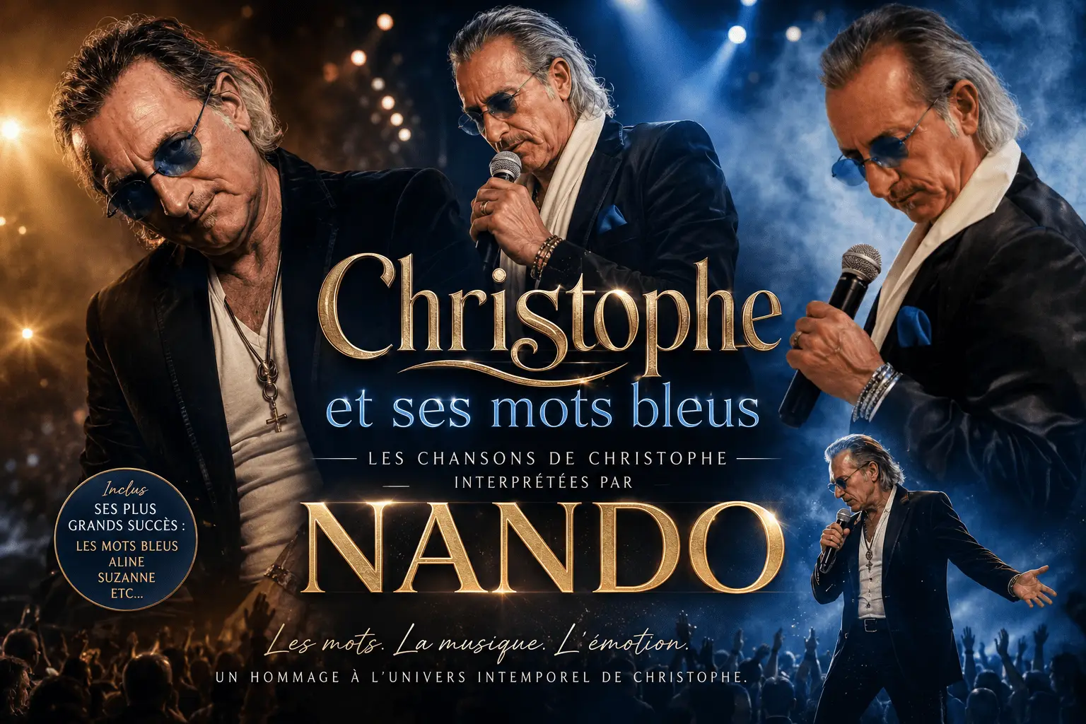 Lire la suite à propos de l’article CHRISTOPHE « Les Mots Bleus » par NANDO LITTERI mercredi 29 juillet 19h