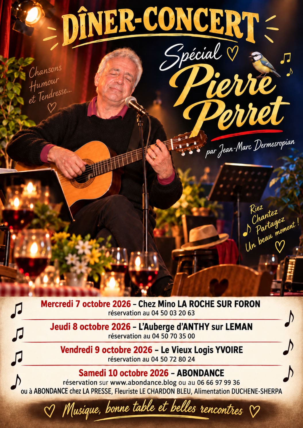 Lire la suite à propos de l’article Spécial Pierre PERRET par Jean Marc DERMESROPIAN samedi 10 octobre 2026 19h